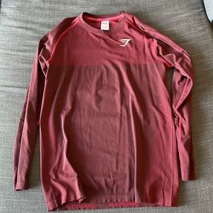 Long sleeve maroon gym shark tee size Large men’s